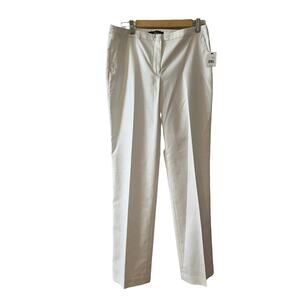 Tahari straight leg work pants white cotton 8